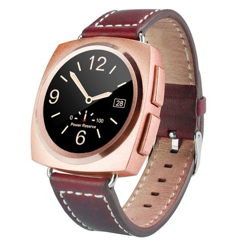 Đồng hồ thông minh A11 Gold Pink – Bluetooth, dây da, theo dõi nhịp tim & bước đi