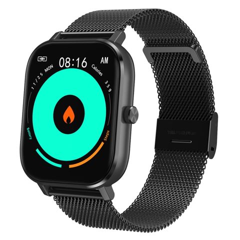 Đồng hồ thông minh DT35 Black Steel – Dây thép, Bluetooth, Giám sát sức khỏe nâng cao