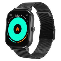  Đồng hồ thông minh DT35 Black Steel – Dây thép, Bluetooth, Giám sát sức khỏe nâng cao 
