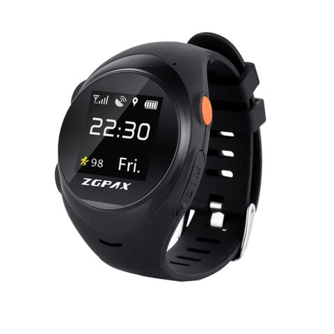 ZGPAX S888A Black - 1.22 inch IPS Smartwatch WiFi GPS, Hỗ trợ SIM & 2G