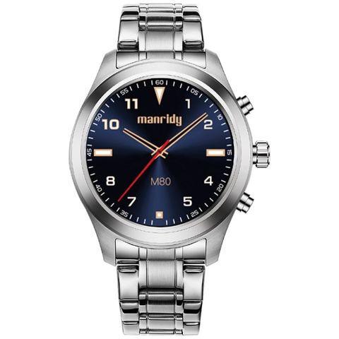 Đồng hồ thông minh M80 Silver Steel – Thép không gỉ, IP68, Theo dõi nhịp tim & giấc ngủ