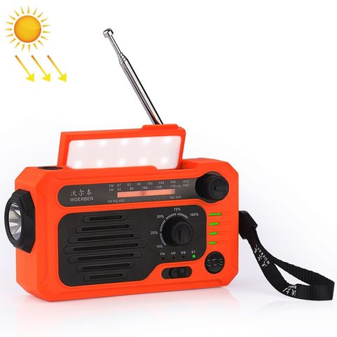 KK-228 Đỏ – Máy phát điện cầm tay năng lượng mặt trời đa chức năng, radio khẩn cấp ngoài trời