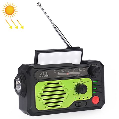 KK-228 Đen – Máy phát điện cầm tay năng lượng mặt trời đa chức năng, radio khẩn cấp ngoài trời