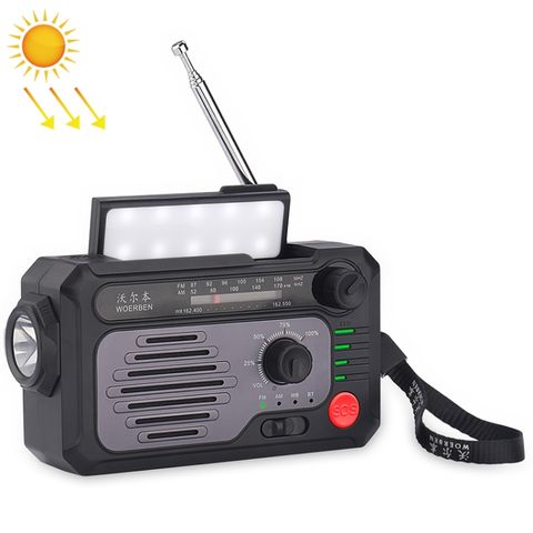 KK-228 Xám – Máy phát điện cầm tay năng lượng mặt trời đa chức năng, radio khẩn cấp ngoài trời