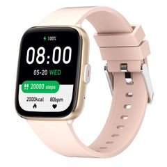  G12 Pink – Đồng hồ thông minh màn hình IPS 1.7 inch, giám sát nhiệt độ & cuộc gọi Bluetooth 