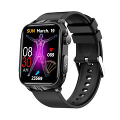  TK11P Pro Black – Đồng hồ thông minh 1.83 inch, ECG, theo dõi đường huyết & trị liệu xung 