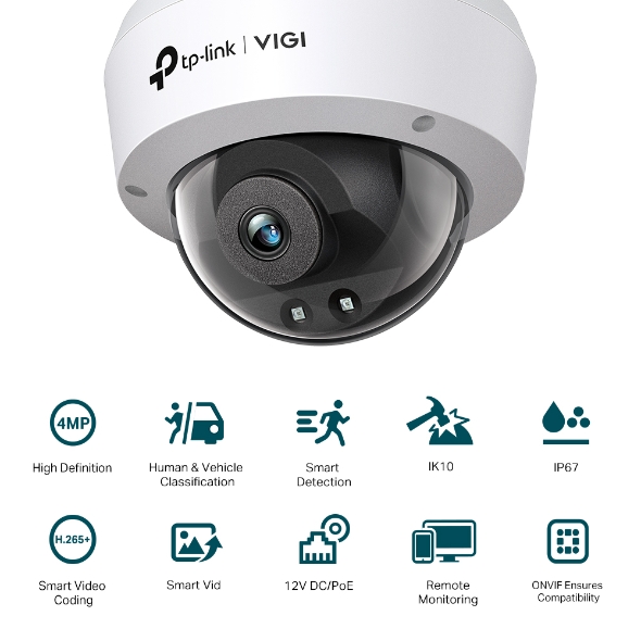 Ảnh minh họa Camera IP TP-Link Dome Hồng Ngoại 4MP VIGI C240I 1