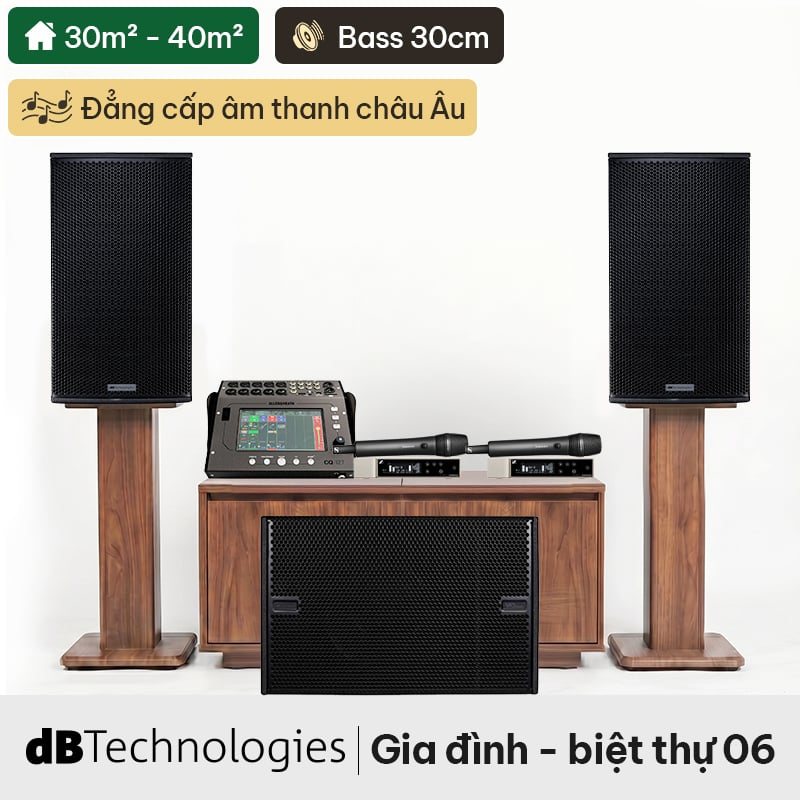 Dàn karaoke siêu cao cấp cho gia đình - biệt thự 06 (dBTechnologies Vio X12, Allen & Heath CQ-18T,...)