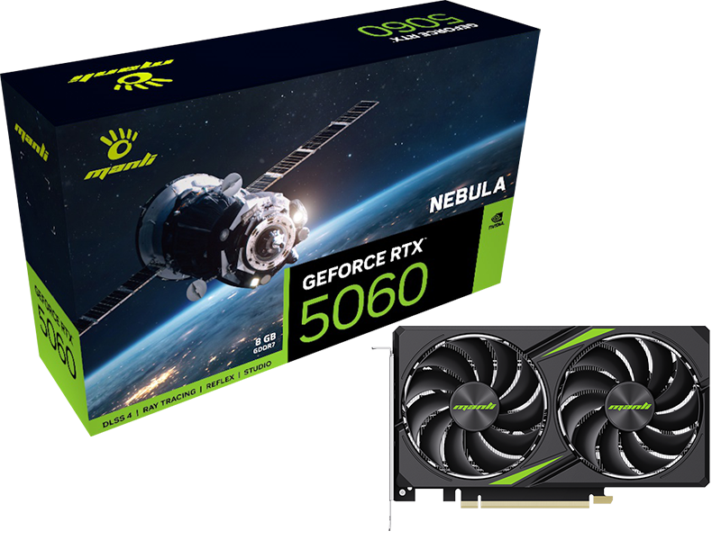 Card đồ họa Manli Nebula GeForce RTX 5060 8GB GDDR7 M-N506N/D78G-M2659