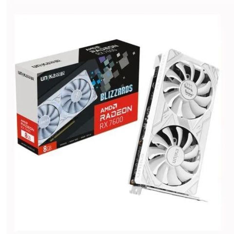 Card màn hình AMD UNIKA Blizzards White RX 7600 8GD6 V2
