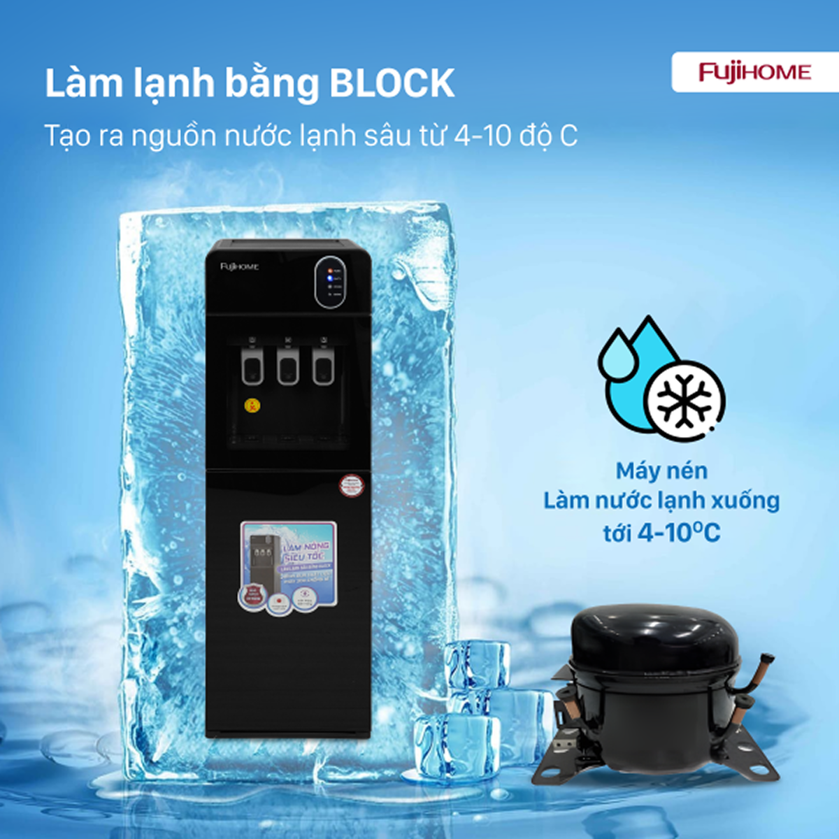 Ảnh minh họa Cây nước nóng lạnh FujiHome WD11EC 1