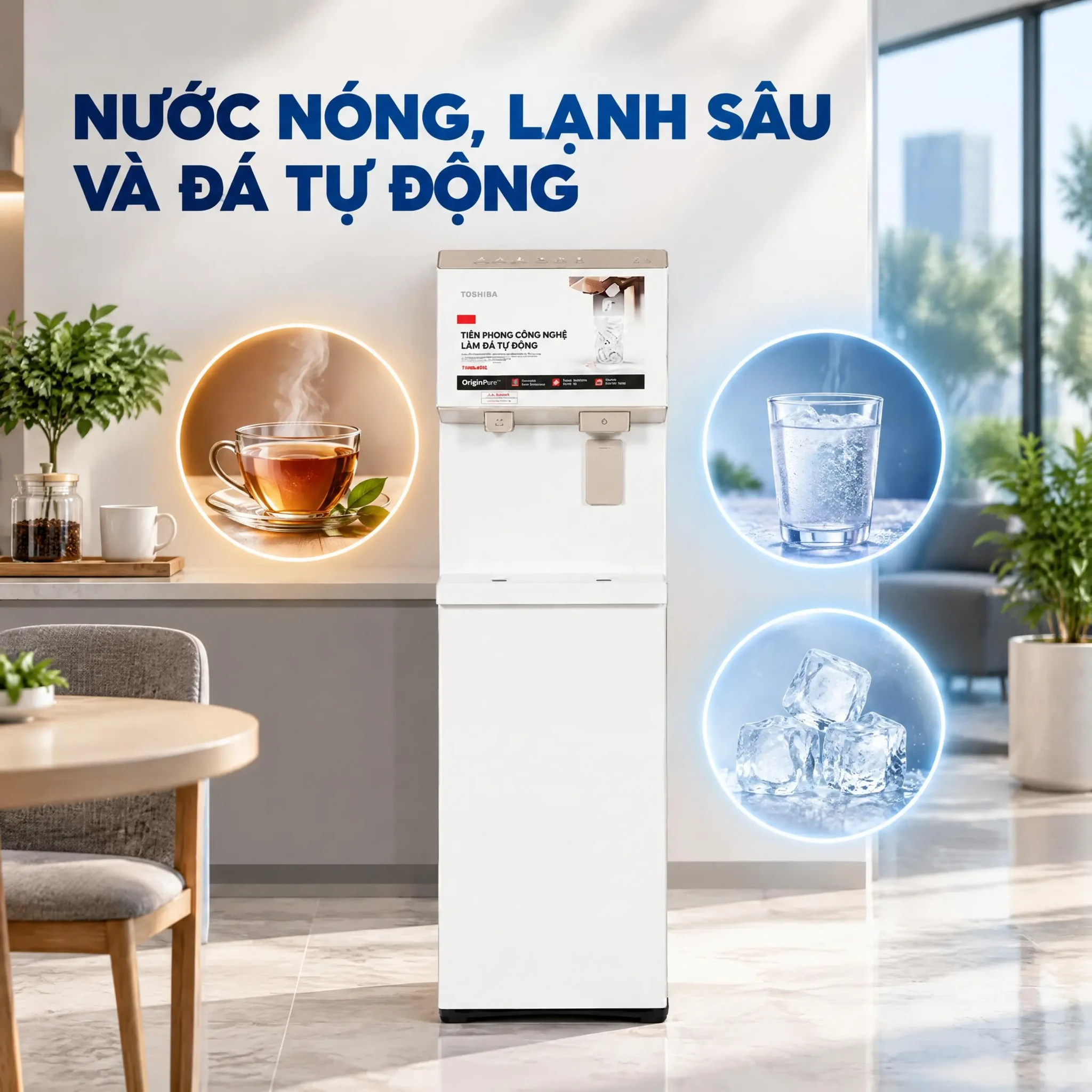 Cây nước nóng lạnh và làm đá Toshiba RWF-IW2469BVN(W) 660W