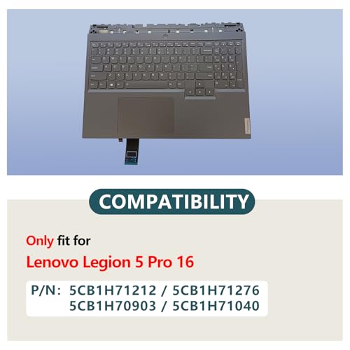 Ảnh minh họa Thay Vỏ Laptop Lenovo Legion 5 Pro 16ARH7 SG AMD 5CB1H71212 5CB1H71276 5CB1H70903 5CB1H71040 Replacement Laptop Upper Case Palmrest RGB Keyboard Touchpad Assembly Part for Zin 2
