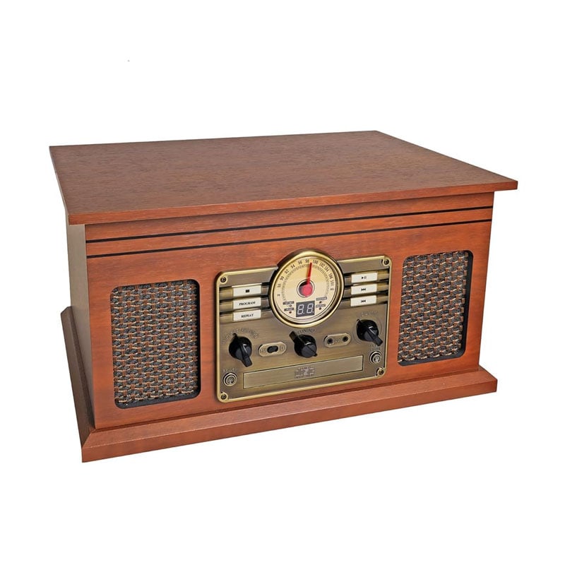 Ảnh minh họa Máy hát đĩa than + Đầu CD + Đài FM Victrola Nostalgic Quincy, Bluetooth (33 1/3, 45, 78 vòng/phút) 1