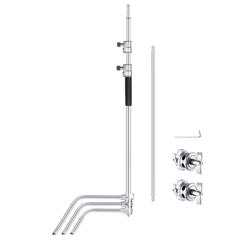 Ảnh minh họa Chân Đèn Inox C stand CK3 và Boom Ngang 1