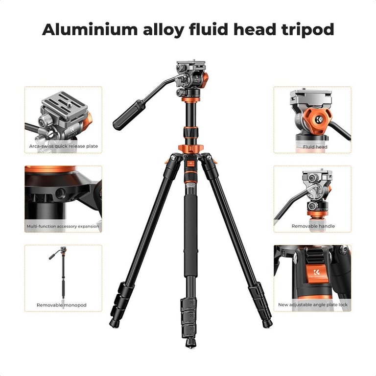 Ảnh minh họa Chân máy ảnh K&F Concept O234A7 + FH-03 KF09.136 2
