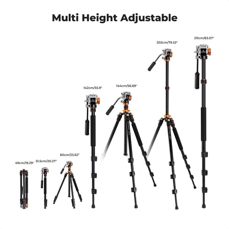 Ảnh minh họa Chân máy ảnh K&F Concept O234A7 + FH-03 KF09.136 3