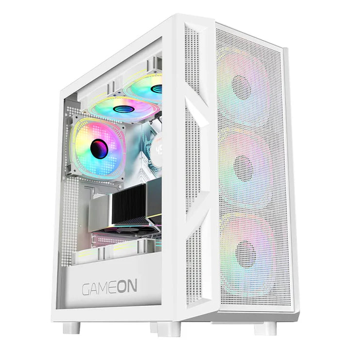 Ảnh minh họa GAMEON Trident IV-A POWERFORGE Series Vỏ máy tính chơi game Mid Tower – Trắng kèm bộ nguồn 750W 80+ Bronze và 4 quạt ARGB 1