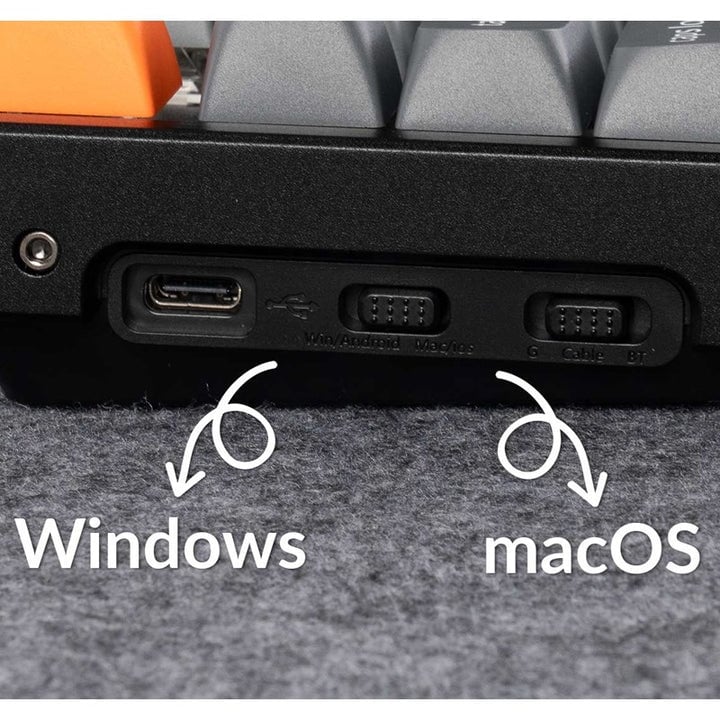 Ảnh minh họa Bàn phím cơ chơi game không dây TKL QMK RGB Keychron K8 Max với switch Keychron Super Red, bố cục English/Arabic - Đen 3
