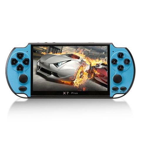 X7 Plus Trò chơi cổ điển Retro Blue & Blue – Máy chơi game cầm tay HD 5,1 inch với bộ nhớ 8G
