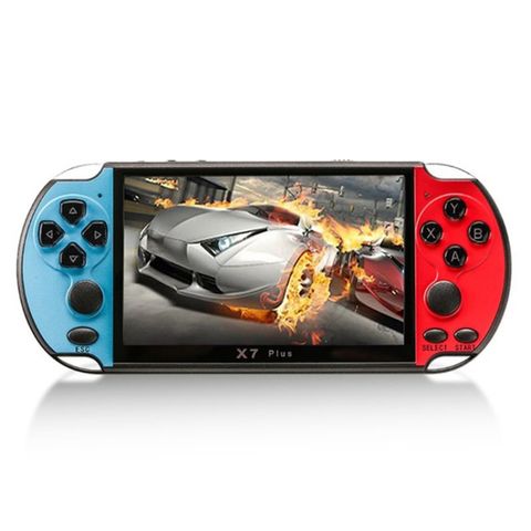 X7 Plus Trò chơi cổ điển Retro Blue & Red– Máy chơi game cầm tay HD 5,1 inch với bộ nhớ 8G