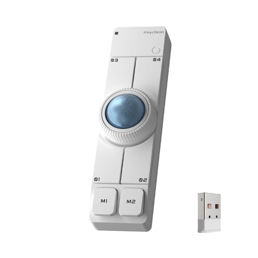Ảnh minh họa Chuột không dây dạng bi lăn Keychron NP-3 Trắng 1