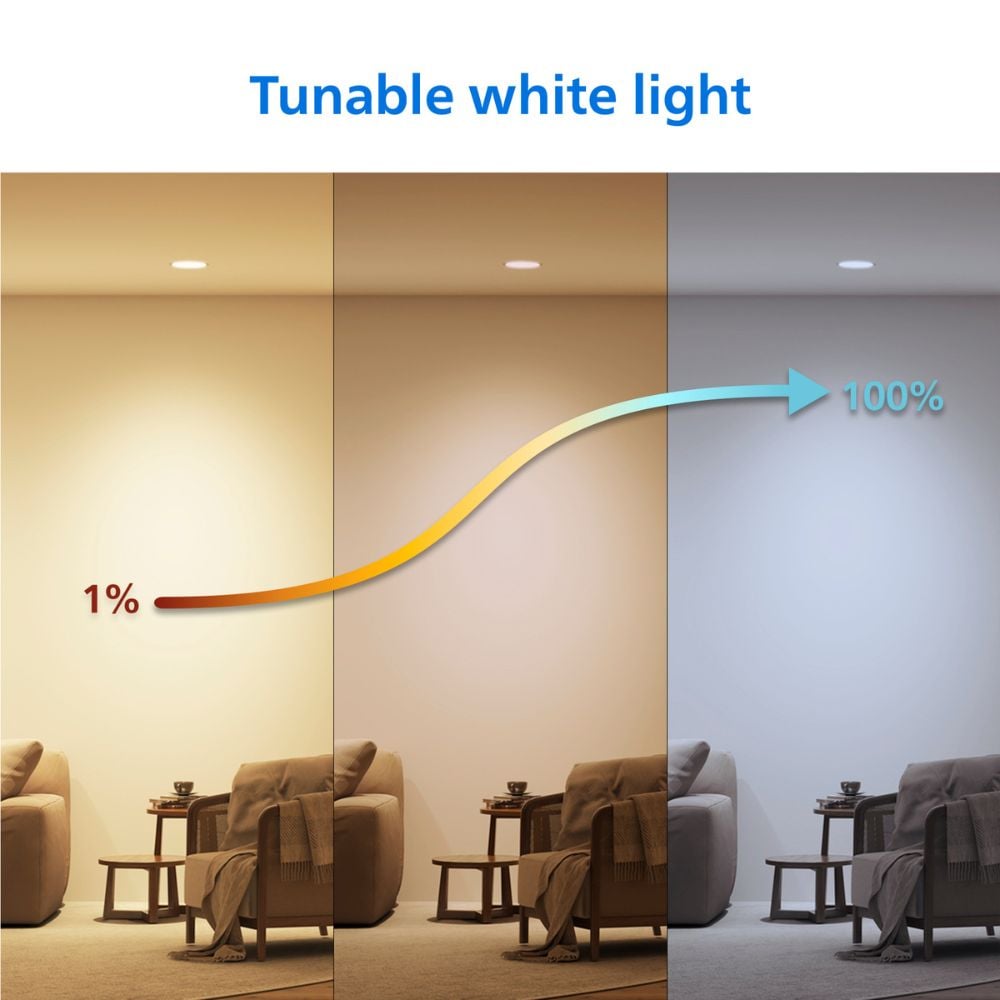 Ảnh minh họa COMBO 10 đèn LED âm trần thông minh WiZ Tunable White Downlight 1