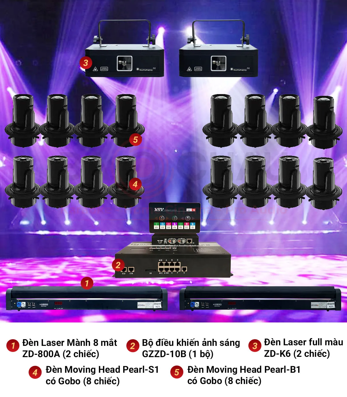 Ảnh minh họa Combo Đèn Ánh Sáng KTV, Bar, Pub, Lounge 05 (30m2) 2
