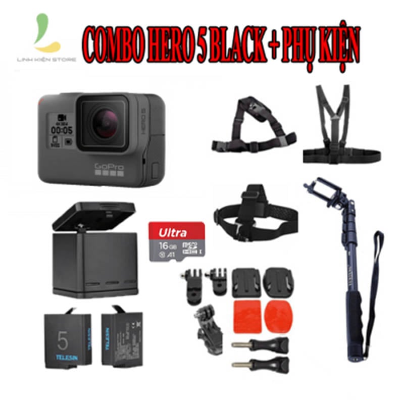 COMBO GOPRO HERO 5 BLACK VÀ PHỤ KIỆN