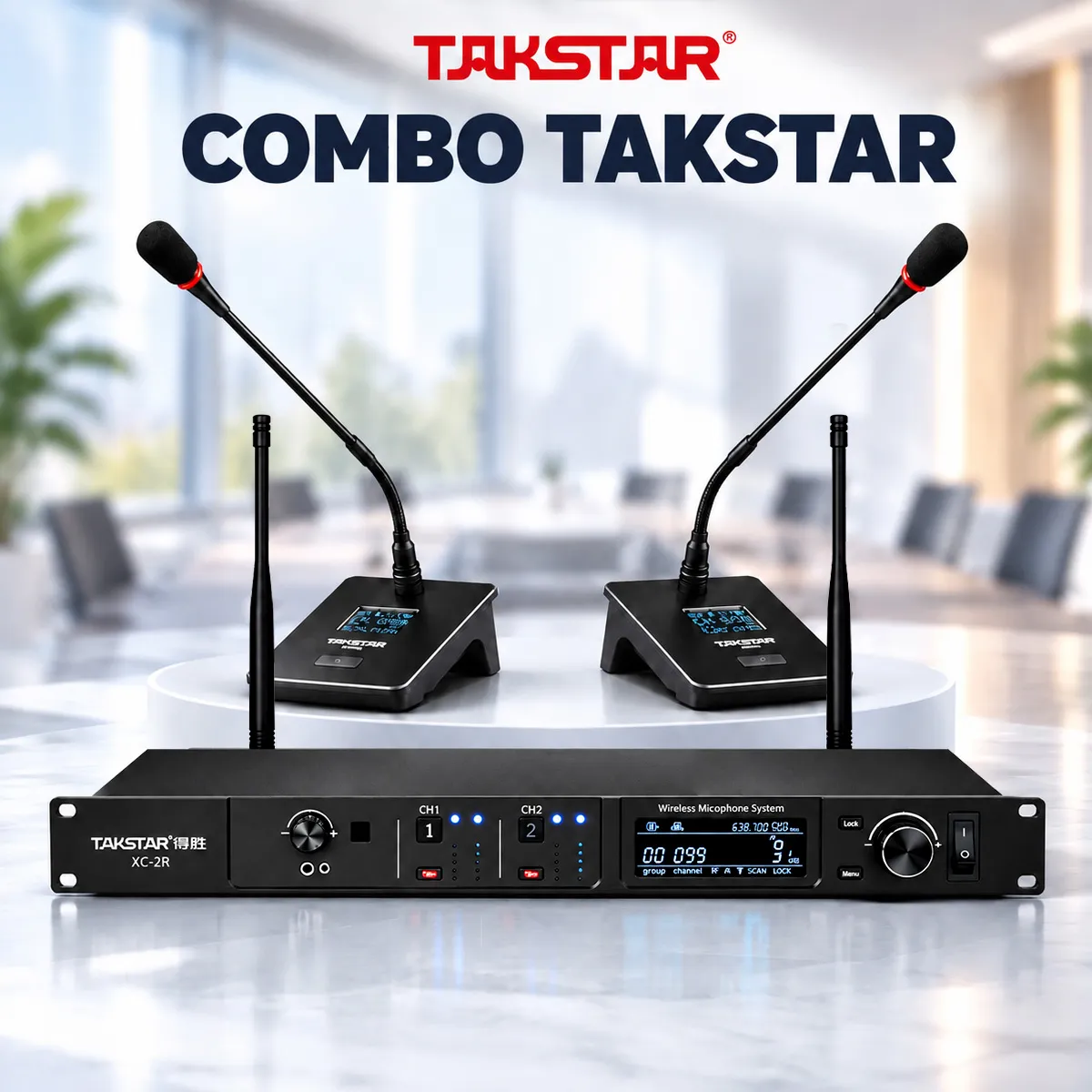 Ảnh minh họa Combo micro cổ ngỗng Tasktar XC-2R + Takstar XC-45 + Takstar TC-TH 1