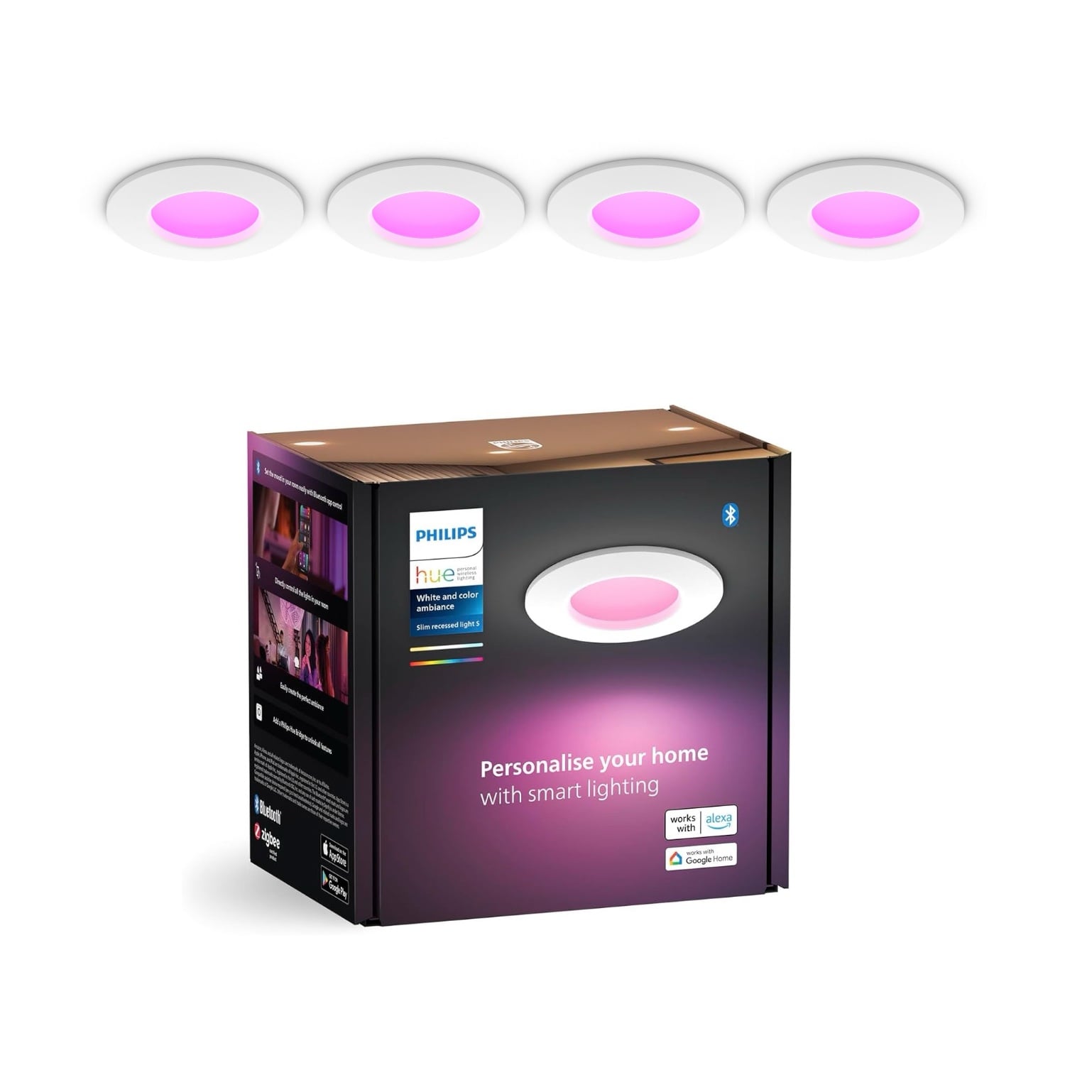Combo Philips Hue Slim Downlight 4 Pack – Siêu tiết kiệm