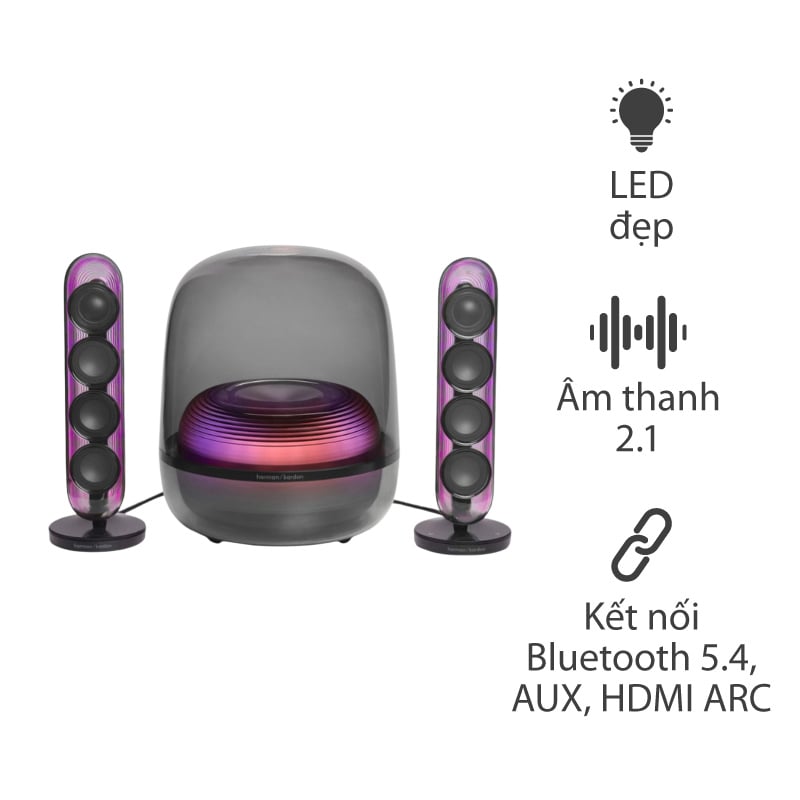 Ảnh minh họa Loa Harman Kardon SoundSticks 5, Công suất 190W, Âm Thanh 2.1 Kênh, Bluetooth 5.4, HDMI ARC, AUX, Auracast 1