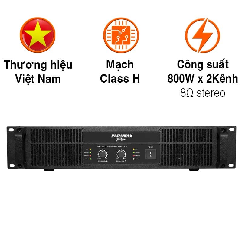 Công Suất Paramax MA220, 800W x 2 Kênh