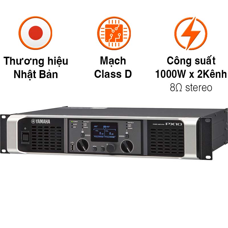 Công suất Yamaha PX10, 1000W x 2 Kênh, Class D