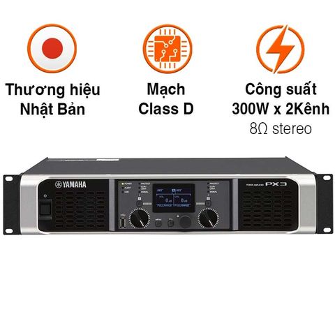 Công suất Yamaha PX3, 300W x 2 Kênh, Class D