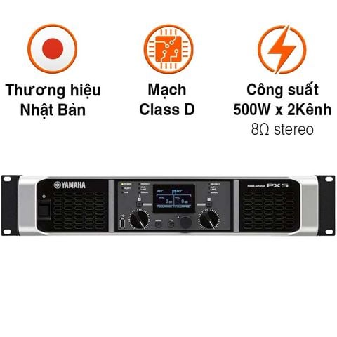Công suất Yamaha PX5, 500W x 2 Kênh, Class D