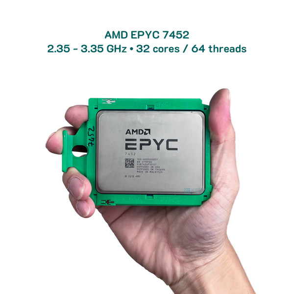 CPU AMD EPYC 7452 - 32 Cores / 64 Threads - 2.35 - 3.35 GHz