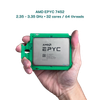 CPU AMD EPYC 7452 - 32 Cores / 64 Threads - 2.35 - 3.35 GHz