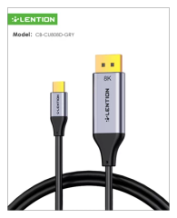  Bộ chuyển Lention CU808D USB-C sang DisplayPort 8K 1.8m 