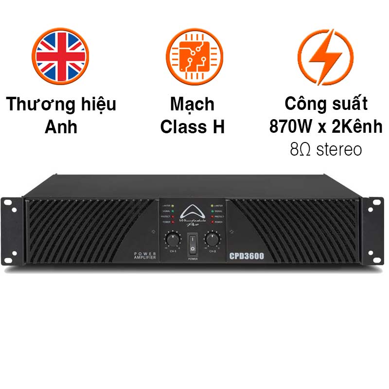 Cục công suất Wharfedale CPD3600, 870W x 2 Kênh