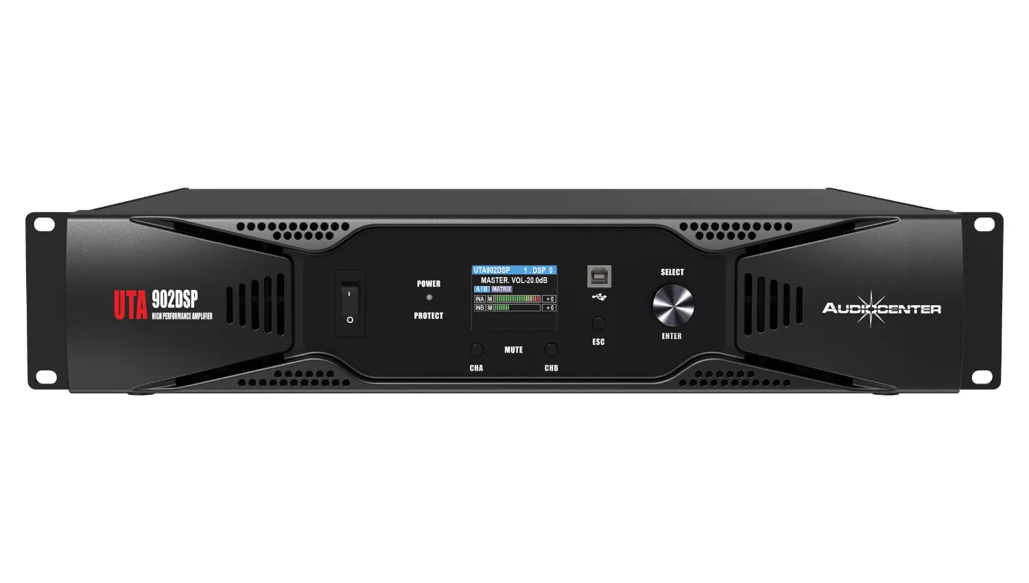 Ảnh minh họa Cục đẩy 2 kênh Audiocenter UTA902DSP (500W, class D, có Bridge) 1