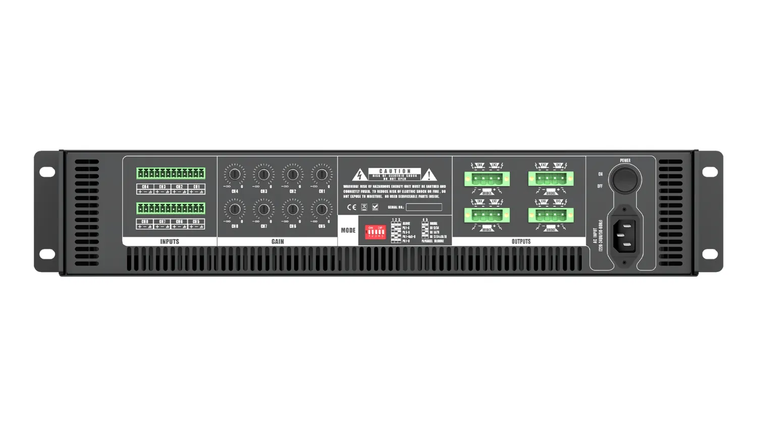 Ảnh minh họa Cục Đẩy 8 Kênh Audiocenter Artist T8800 (Class D, 400W, Có Bridge) 3