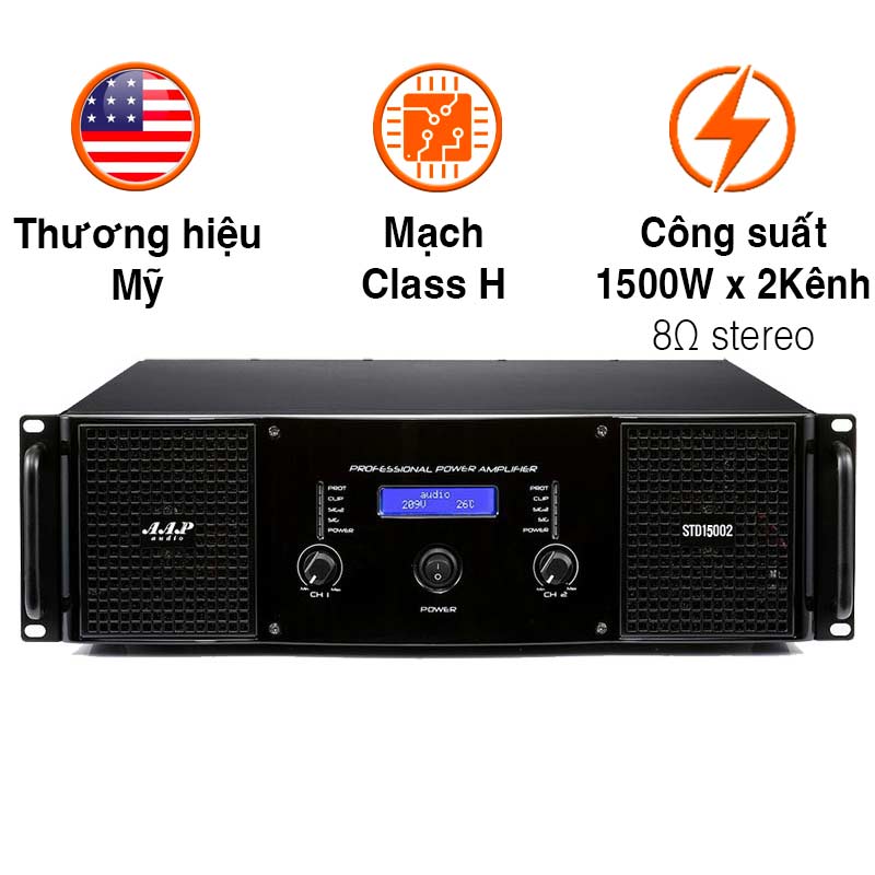 Cục Đẩy AAP STD15002, 1500W x 2Kênh