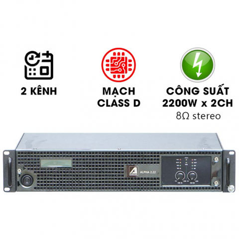 Cục đẩy công suất 2 kênh Actpro ALPHA 2.22 (Nguồn xung)