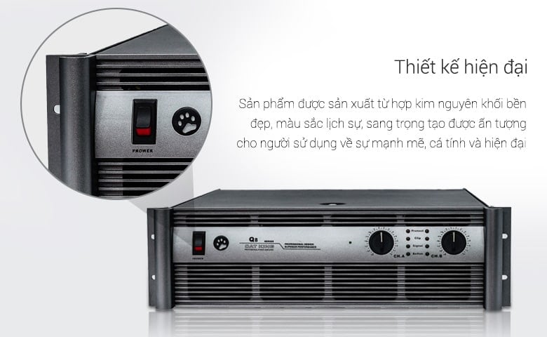 Ảnh minh họa Cục đẩy công suất 2 kênh CatKing Q8 (Nguồn xuyến, Class H, 800W) 1