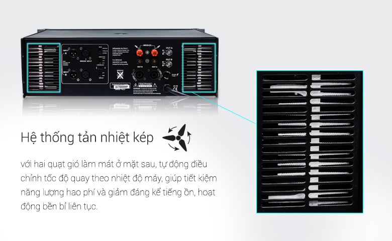 Ảnh minh họa Cục đẩy công suất 2 kênh CatKing Q8 (Nguồn xuyến, Class H, 800W) 2