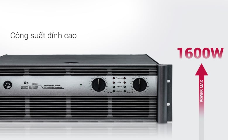 Ảnh minh họa Cục đẩy công suất 2 kênh CatKing Q8 (Nguồn xuyến, Class H, 800W) 3