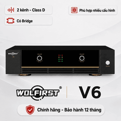  Cục đẩy công suất 2 kênh Wolfirst V6 (Class H, 600W) 