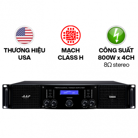 Cục đẩy công suất 4 kênh AAP TD8004 (Nguồn xuyến, Class H, 800W)