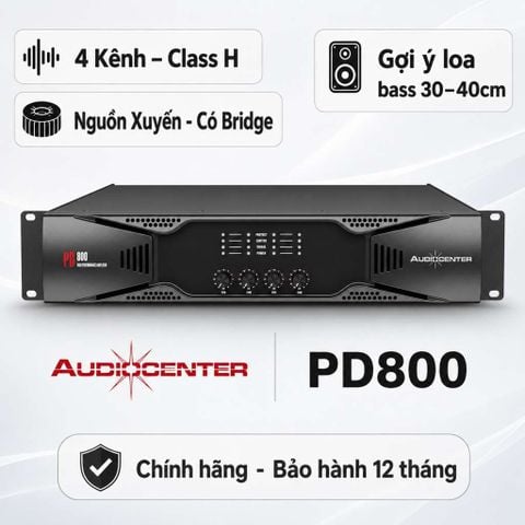 Cục đẩy công suất Audiocenter PD800 (4 kênh, 800W, Class H)